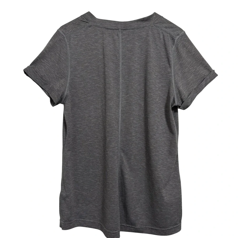 The North Face Womens Gray FlashDry V-Neck Short Sleeve Active T-Shirt Large - Picture 9 of 10